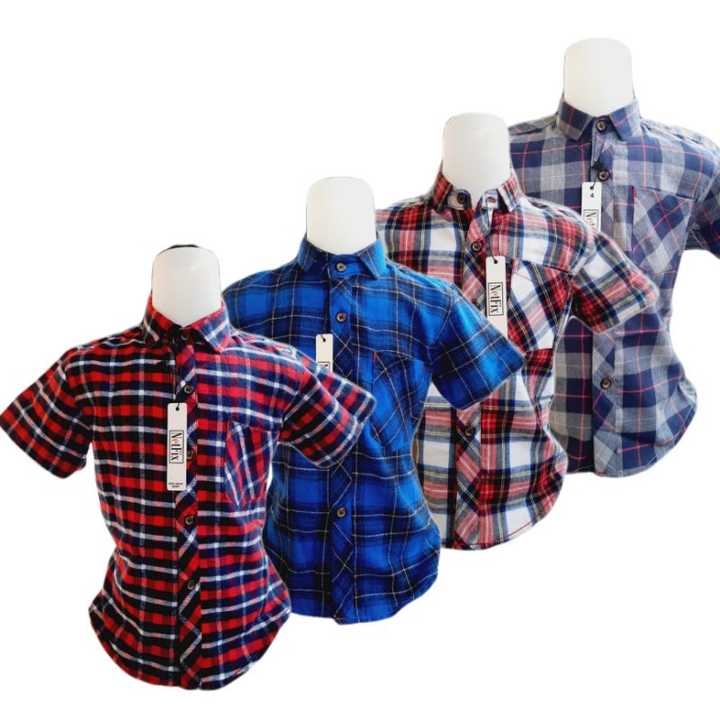 KEMEJA เสื้อเชิ้ตผ้าสักหลาดสําหรับเด็กอายุ 2-13 ปี NetFix