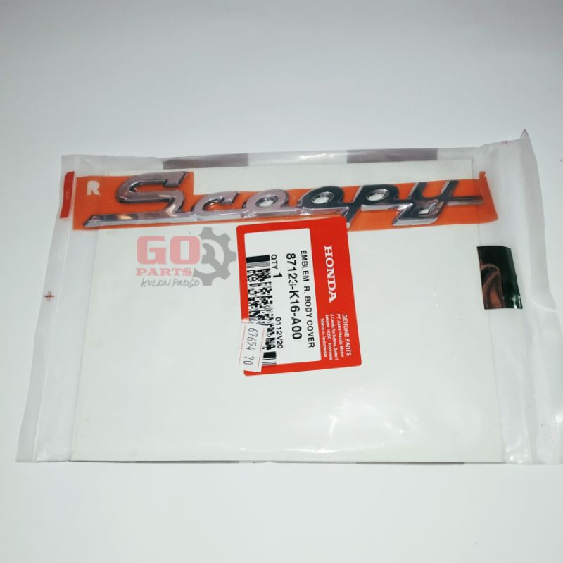 Scoopy FI Right Body Emblem 87123-K16-A00