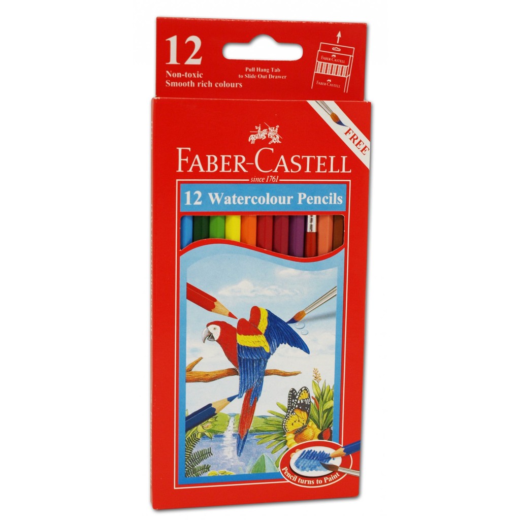 Faber Castell- สีไม้ระบายน้ำ 12 สี กล่องกระดาษ