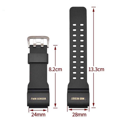 อุปกรณ์เสริมนาฬิกา นาฬิกาข้อมือ สายนาฬิกาใช้ได้กับ Casio G Shock ของรุ่น GG-1000 และ Sport Watch สายดำด้าน