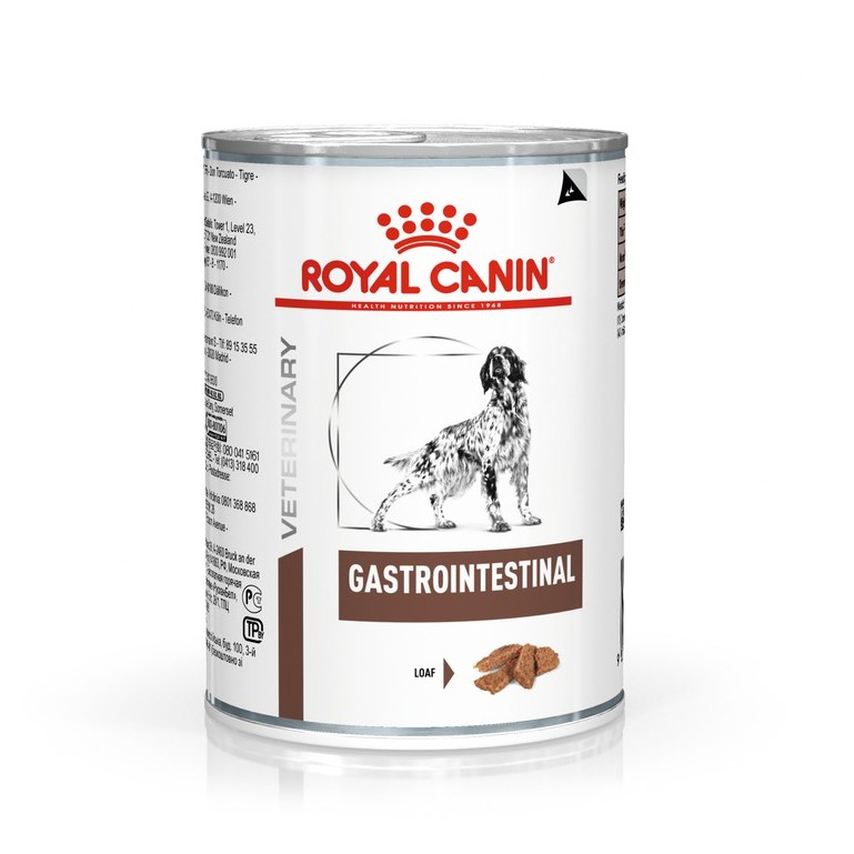 Royal Canin GastroIntestinal อาหารเปียกสุนัขท้องเสียหรืออาเจียน 400g. 12กระป๋อง
