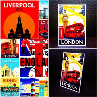 แม่เหล็กติดตู้เย็น เนื้ออะครีลิค อังกฤษ 2×3 นิ้ว ของฝาก ของที่ระลึก Souvenir Acrylic Fridge Magnet England set A 2x3"