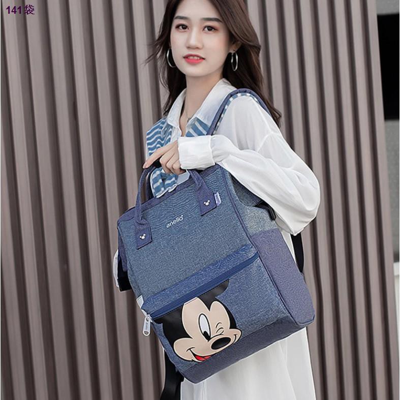 ▥☄○Anello-shubao-พร้อมส่ง‼️ กระเป๋า Anello Mickey ใบใหญ่ มี 5 / Đisnēy Polyester Canvas Backpack ⭐️พร้อมส่ง⭐