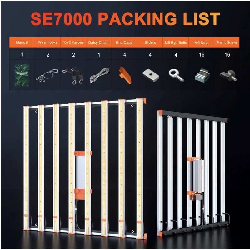 พร้อมส่ง !!ไฟปลูกต้นไม้ SE7000 spider farmer samsung LM301H  730 wไฟทำดอก