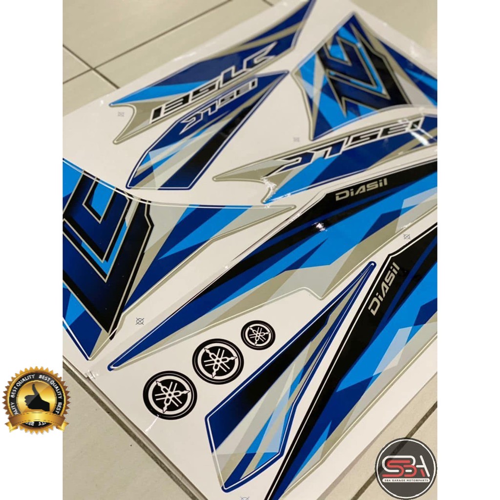 สติ๊กเกอร์ / ฝาครอบเทป / ชุดฝาครอบ LC V4 V5 BIRU SILVER COLOUR MORITAKA YAMAHA