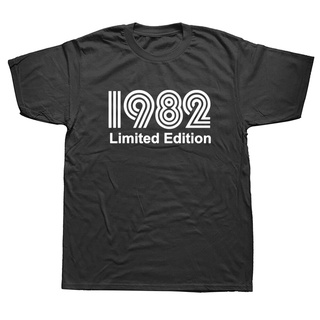 1982 Limited Edition เสื้อยืดลําลอง ผ้าฝ้าย แขนสั้น คอกลม พิมพ์ลาย 39th Birthday สําหรับผู้ชาย สามี