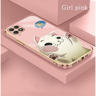 【Style117】เคสซัมซุง A50 ใหม่ เคส Samsung A12 A50 A30S A50S A22 5G A02 A03S Phone Case New Cute cat Casing เคส สีดำ หนัง เคสโทรศัพท์ สีชมพู ขอบเหลี่ยม เคสนุ่ม น่ารัก แฟชั่น หรูหรา กันกระแทก