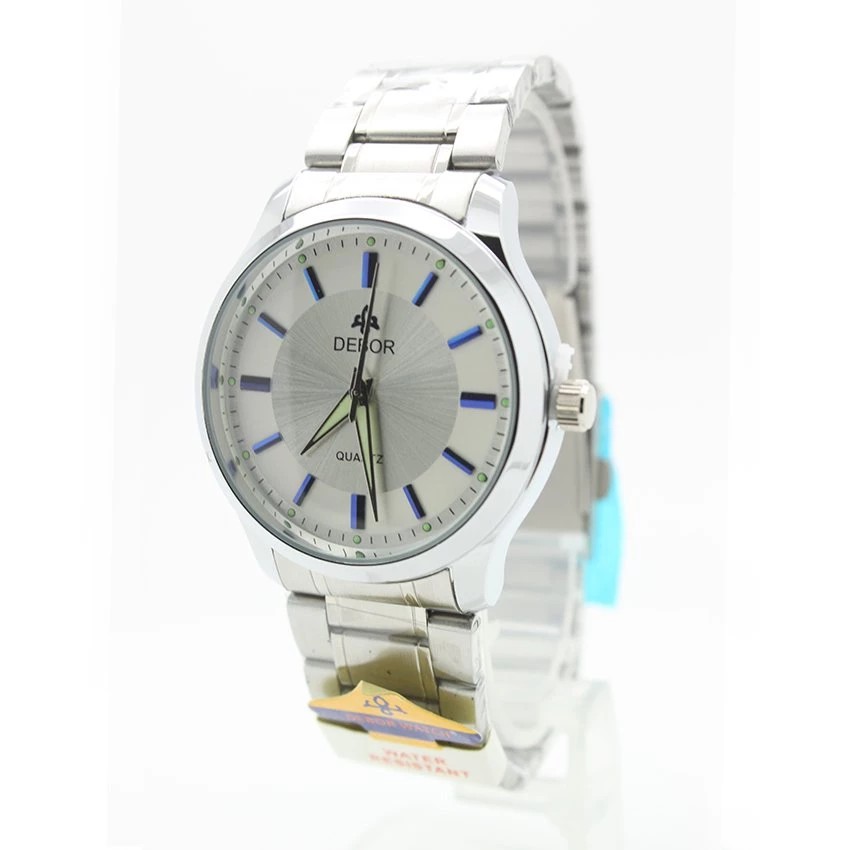 DEBOR นาฬิกาข้อมือผู้ชาย สายเหล็ก หน้าปัดสีเงิน - DB0001 (Silver)