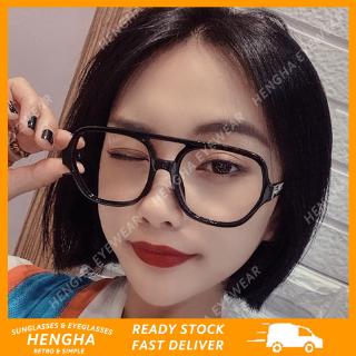 【HENGHA】【พร้อมสต็อก】INS แฟชั่นขนาดใหญ่ Aviator แว่นตากรอบสี่เหลี่ยมผู้หญิง / ผู้ชาย