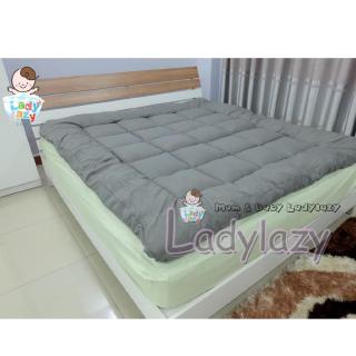 Ladylazy Topper ที่นอนเพื่อสุขภาพ นอนสบายระดับโรงแรม 5 ดาว 6 ฟุต(180x200 cm) สีเทาล้วนadylazy Topper ที่นอนเพื่อสุขภาพ น