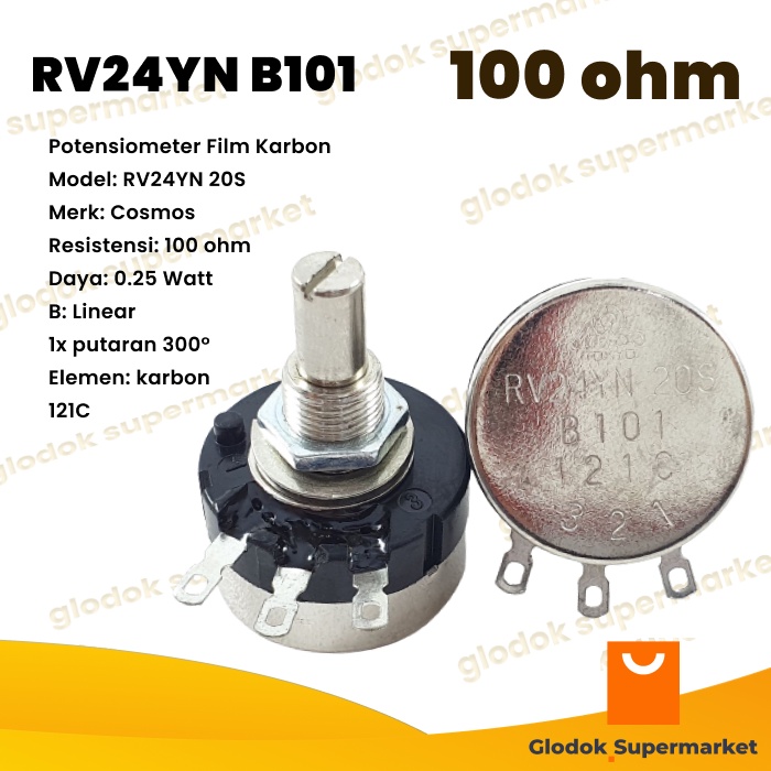 Cosmos RV24 100 โอห์ม Potentiometer RV24YN 20S B101