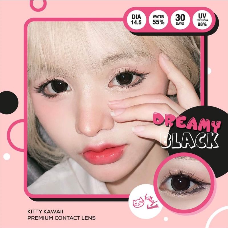 คอนแทคเลนส์ รุ่น Dreamy สีดำ/Black มีค่าสายตา (0.00)-(-10.00)