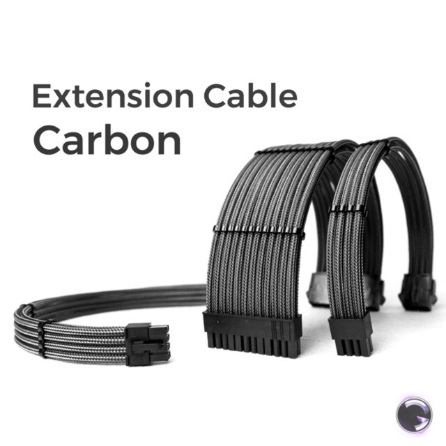 สายถักแต่งคอม [สีดำล้วน] [ExtensionSleeveCables] [รับประกัน 1 ปี] GalaxyWiringPC