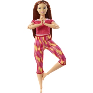 Barbie Made to Move Doll with 22 Flexible Joints &amp; Long Straight Red Hair บาร์บี้โยคะ 22 ข้อต่อ รุ่น GXF07