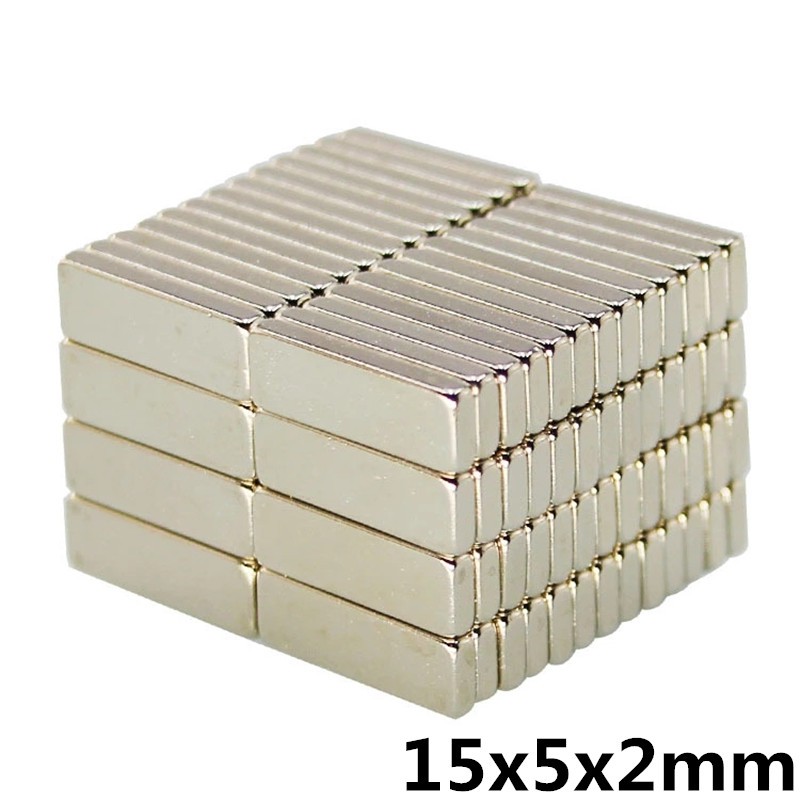 5ชิ้น แม่เหล็ก 15*5*2มิล สี่เหลี่ยม 15x5x2มิล Magnet Neodymium 15*5*2mm แม่เหล็กแรงสูง 15x5x2mm แม่เหล็กนีโอไดเมียม