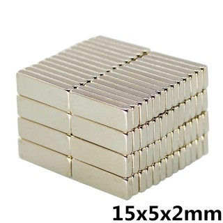 10ชิ้น แม่เหล็กแรงสูง 15*5*2มิล สี่เหลี่ยม 15x5x2mm แม่เหล็ก Magnet Neodymium 15mm x 5mm x 2mm แม่เหล็ก 15*5*2mm