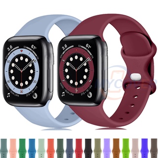 สายนาฬิกาข้อมือซิลิโคน สีพื้น สําหรับ iWatch Series 7 6 SE 5 4 3 2 1 ขนาด 41 มม. 45 มม. 44 มม. 42 มม. 40 มม. 38 มม.