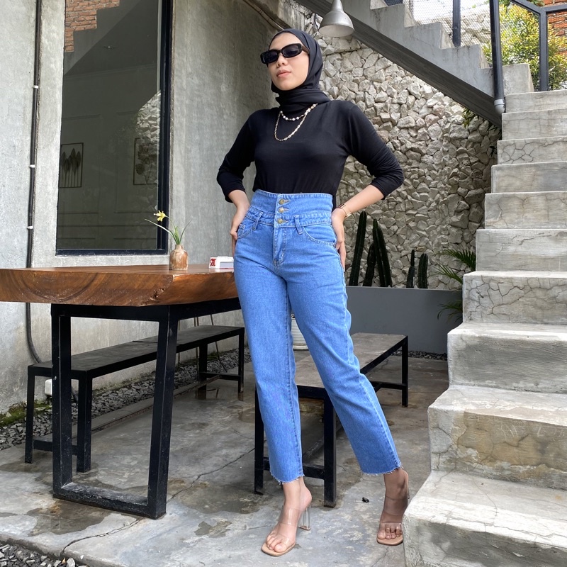 Zakiyastore - Milena Boyfriend - Hw Jeans Boyfriend
