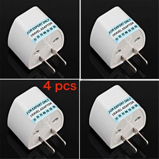 Universal Prong Plug to 2 Flat Prong US Standard Plug Travel Power Adapter,White 4 Pcs