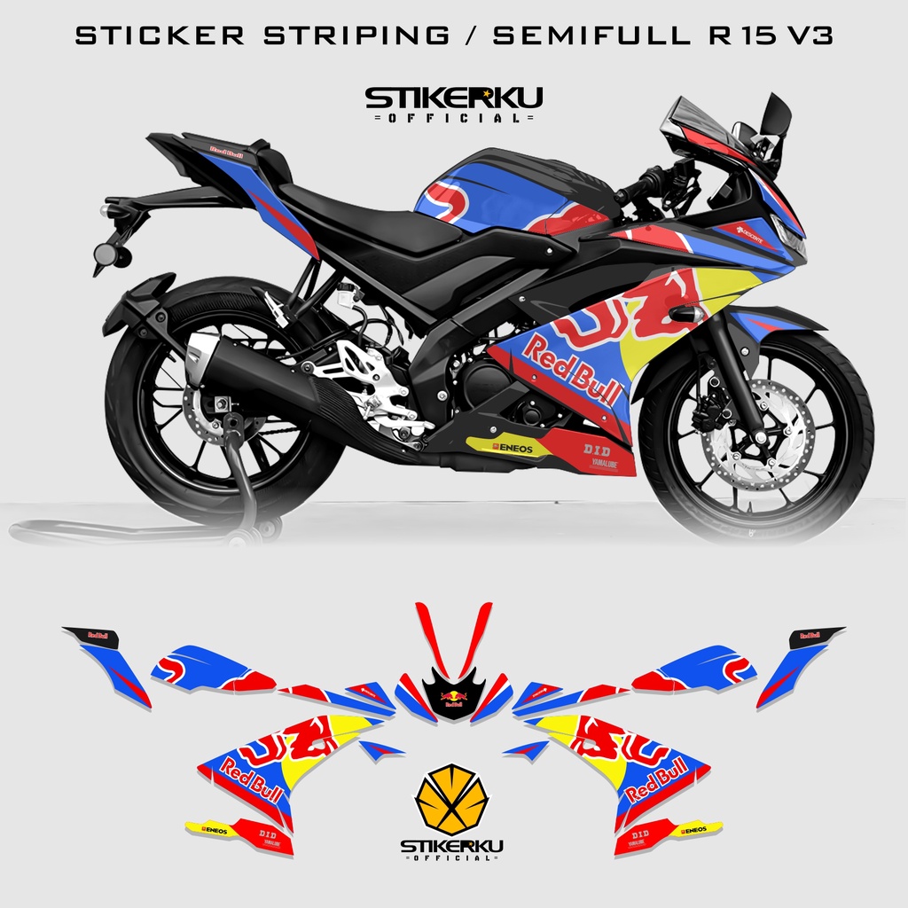 สติ๊กเกอร์สตริป / YAMAHA R15V3 / SEMIFULL / STOCK / DECANS / R15 / V3 // สติ๊กเกอร์ / RB / 03