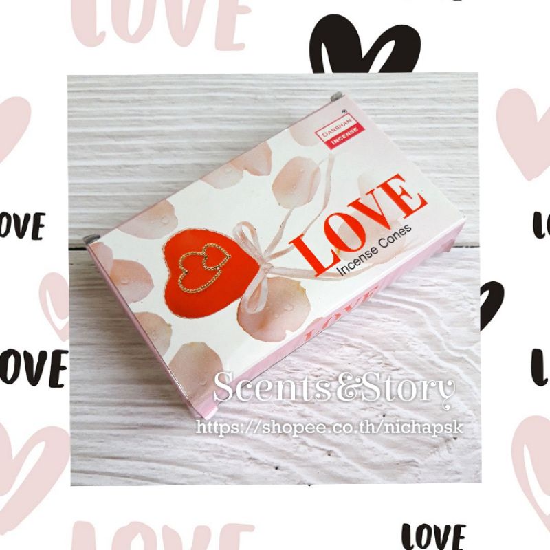 Darshan Love Incense cones กำยานอโรมา กลิ่น Love
