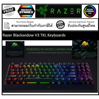 Razer™ BlackWidow V3 Tenkeyless คีย์บอร์ด Razer Blackwidow V3 TKL Keyboard THAI LAYOUT