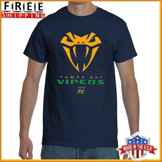 Wanyg เสื้อยืดแขนสั้น พิมพ์ลายงู Tampa Bay Vipers Xfl 2020 สไตล์ฮิปฮอป สําหรับผู้ชายสามารถปรับแต่งได้
