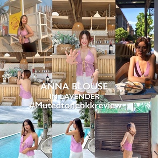 Mute - Anna blouse เสื้อสายเดี่ยว ผูกหน้ามีซับในผ้าอัดยับ สายเดี่ยว