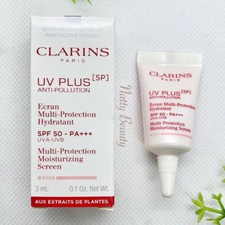 🔥แท้💯%🔥ฉลากไทย 3ml.ผลิต9-10/63 สีRose ครีมกันแดด Clarins UV PLUS [5P] Anti-Pollution SPF 50-PA+++ clarins uv plus