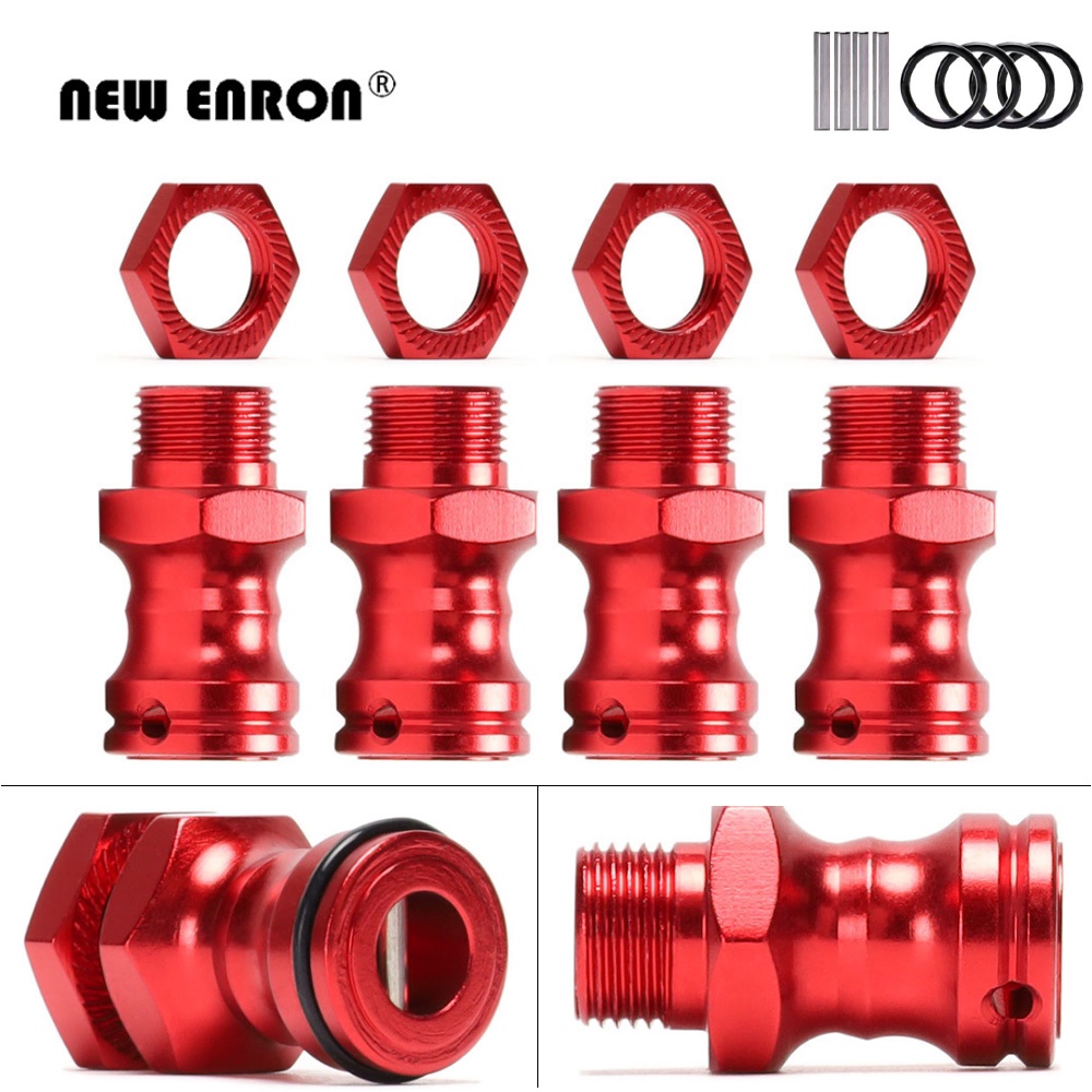 4Pc 1: 8 อลูมิเนียมโลหะผสม 17 มม. ล้อ Hex 22 มม. ปรับปรุงการติดตั้ง Drive Nuts พร้อมพินสำหรับชิ้นส่วนรถยนต์ RC 1/8 HSP HPI Traxxas Axial Car