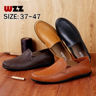 READY STOCK WZZ รองเท้าหนัง ลำลอง สำหรับผู้ชาย ขนาด 37-47