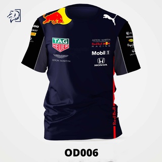 Red Bull Racing Honda เสื้อยืดกีฬา เสื้อพิมพ์ลาย เสื้อยืดผู้ชาย/ผู้หญิง ผ้านิ่ม ยืดหยุ่น คอกลม โอดีน OD006 Odin Tshirt