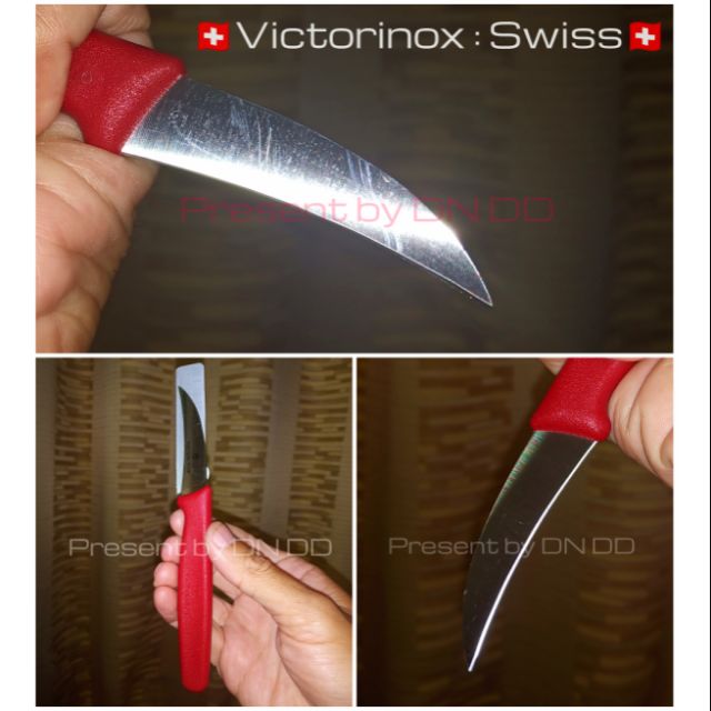 มีดติดตาเสียบยอด สุดคมVictorinox🇨🇭💥ใบมีดสแตนเลสแท้ คมใบตัวVใช้ได้ถนัดทั้งมือซ้าย-มือขวา📌ลักษณะใบมีดบาง สันใบมีดหนา1มิล