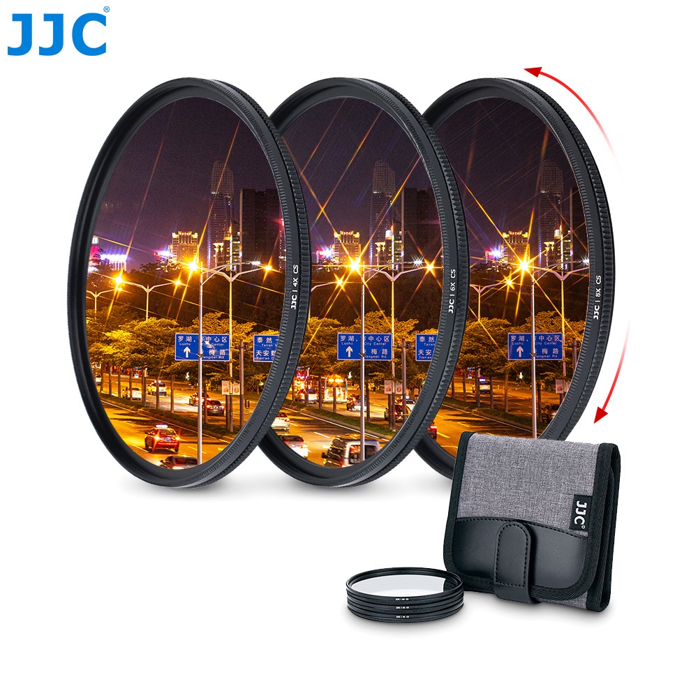 Jjc Star Filter Set With Lens Filter Case Wallet Variable 4 6 8 Lines Photography Accessory For