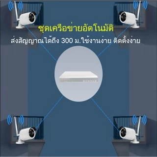 ชุดกล้องวงจรปิดไร้สาย 4ตัว 4 CH Full HD 1080P CCTV WiFi/Wireless Kit 2MP 5G WiFi KIT แถมฟรี อุปกรณ์ติดตั้งครบชุด