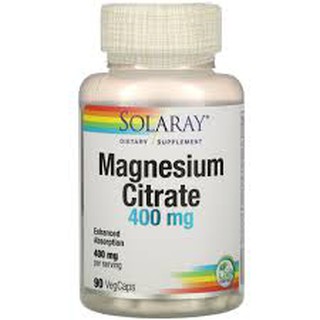 Solaray Magnesium Citrate 400 mg 90 VegCaps # มั่นใจไม่ปลอม!!!