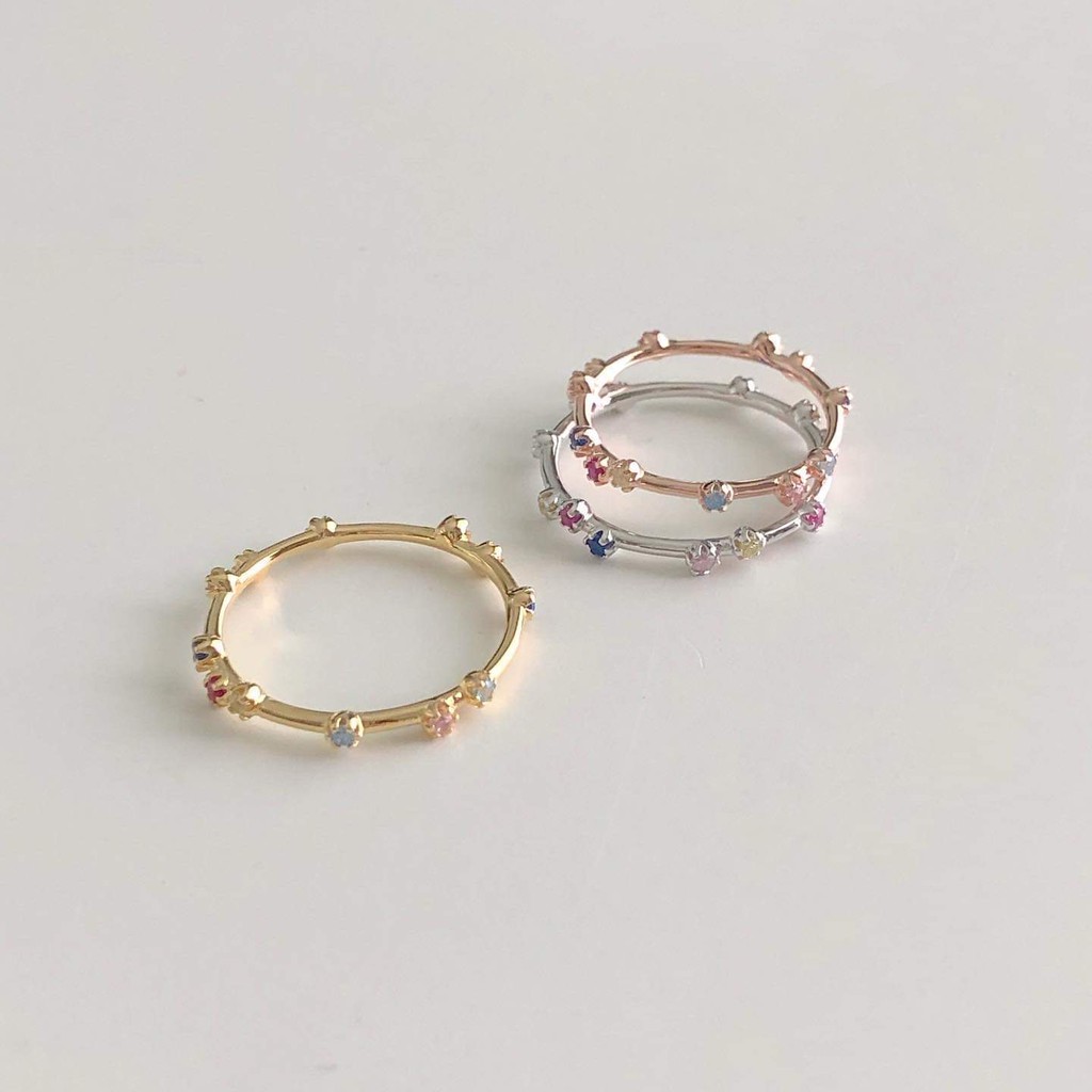 ( โค้ด DMEBK ลด 120.-) Winterwinter Jewelry Silver925 : เครื่องประดับเงินแท้ เงินแท้925 แหวนเงินแท้ ประดับเพชร cz หลากสี