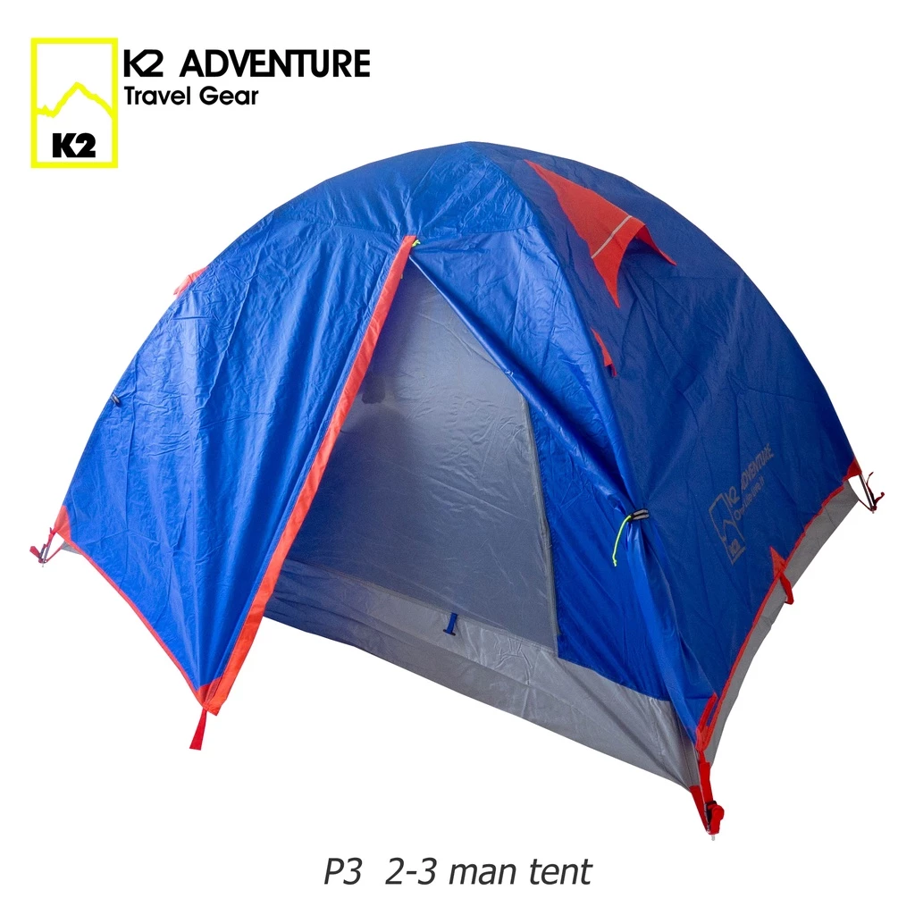 เต็นท์มอเตอร์ไซค K2 ADVENTURE รุ่น P3 สีน้ำเงิน นอน 2-3 คน น้ำหนักเบา เสาอลู กันฝน กันลม thumbnail 4