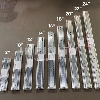 Hafele รางลิ้นชักระบบลูกปืน 2 ตอน (รับข้าง) ขนาด 8"-24"