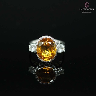 แหวนซิทริน และ white sapphire ขนาด 53