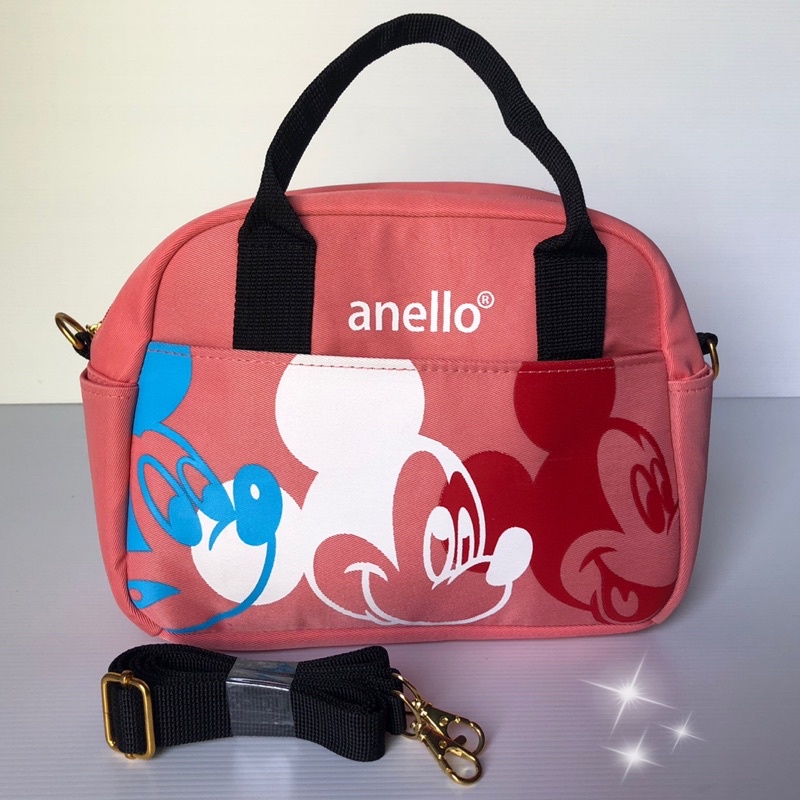 กระเป๋า Anello Mickey แบบถือพร้อมสายสะพายข้าง