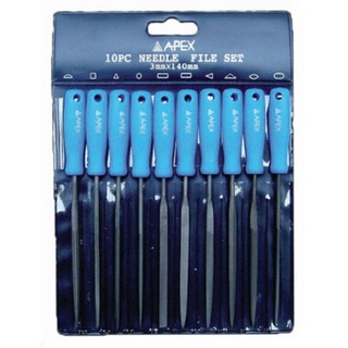 APEX file set of 10, blue handle, size 3x140 mm