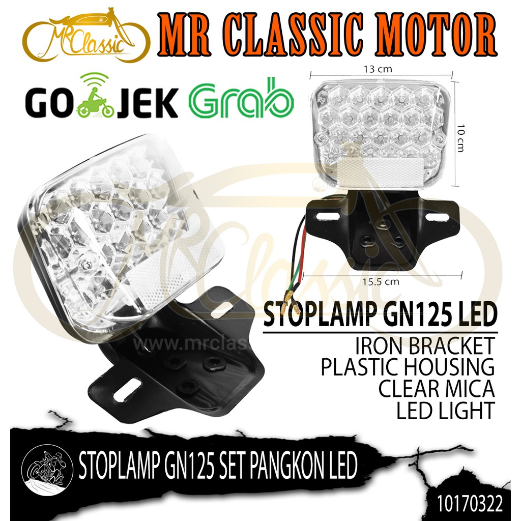 หยุดโคมไฟ/ไฟท้าย GN125 ชุดฐาน LED แบบใส ระบบวาชั่นรถจักรยานยนต์แบบกําหนดเอง