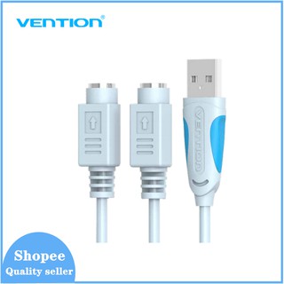 Vention USB to PS 2 อะแดปเตอร์แปลงสายเคเบิ้ล USB Male to PS / 2 Female