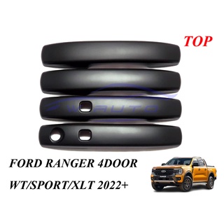 ครอบมือเปิดประตู รุ่น TOP ฟอร์ด เรนเจอร์ 2022 2023 2024 ครอบมือจับ สีดำด้าน Ford Ranger WT SPORT XLT ครอบมือดึงประตู