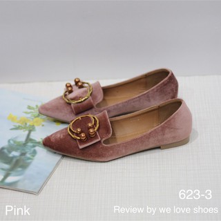 623-3 รองเท้าคัทชูปลายแหลม ส้นเตี้ย
