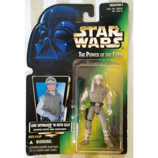 Star Wars, The Power of the Force Green Card, Luke Skywalker in Hoth Gear Action Figure 3.75 Inches