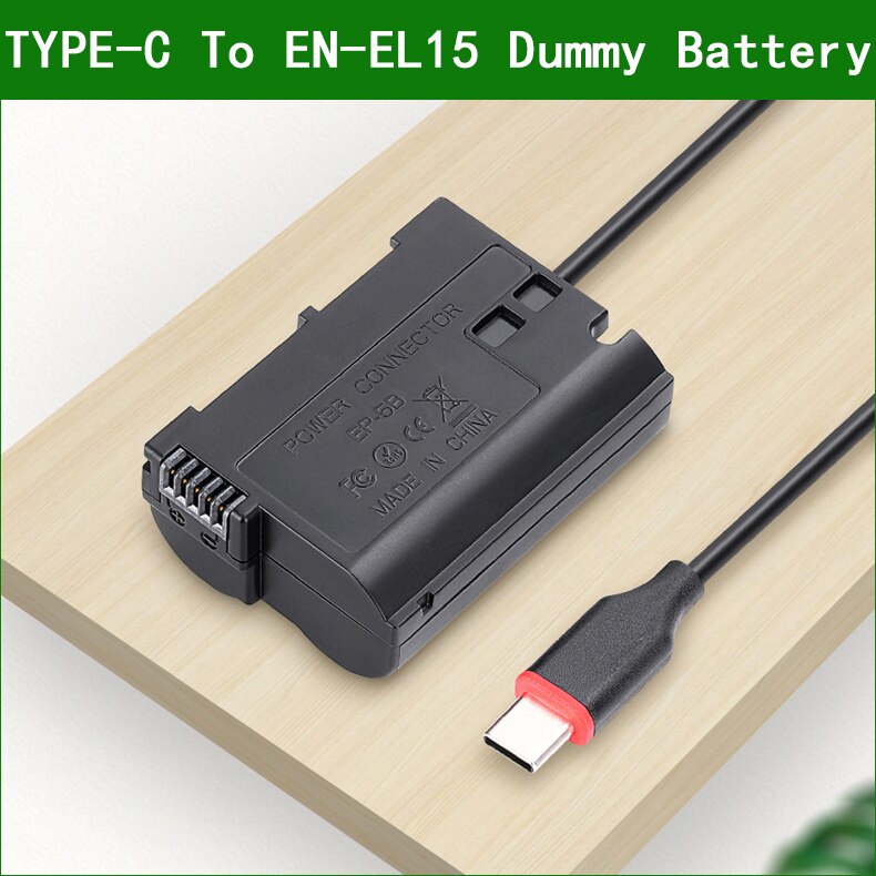 EP-5B USB Type-C EN-EL15 Dummy แบตเตอรี่อะแดปเตอร์ DC coupler สําหรับ Nikon D800E D810A D7100 D7200 