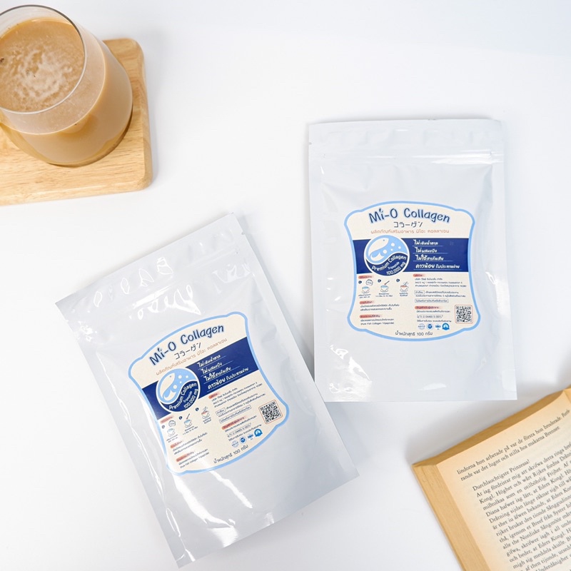 แถมช้อนฟรี❤️คอลลาเจนเพียวไตรเปปไทด์ 100 % (100กรัมx2)Mi-O Collagen Tripeptide บำรุงกระดูก บำรุงผิว ร