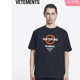 เสื้อยืดผ้าฝ้ายพิมพ์ลายVetements เสื้อยืดลําลอง แขนสั้น เรียบง่าย แฟชั่นฤดูร้อน สําหรับคู่รัก